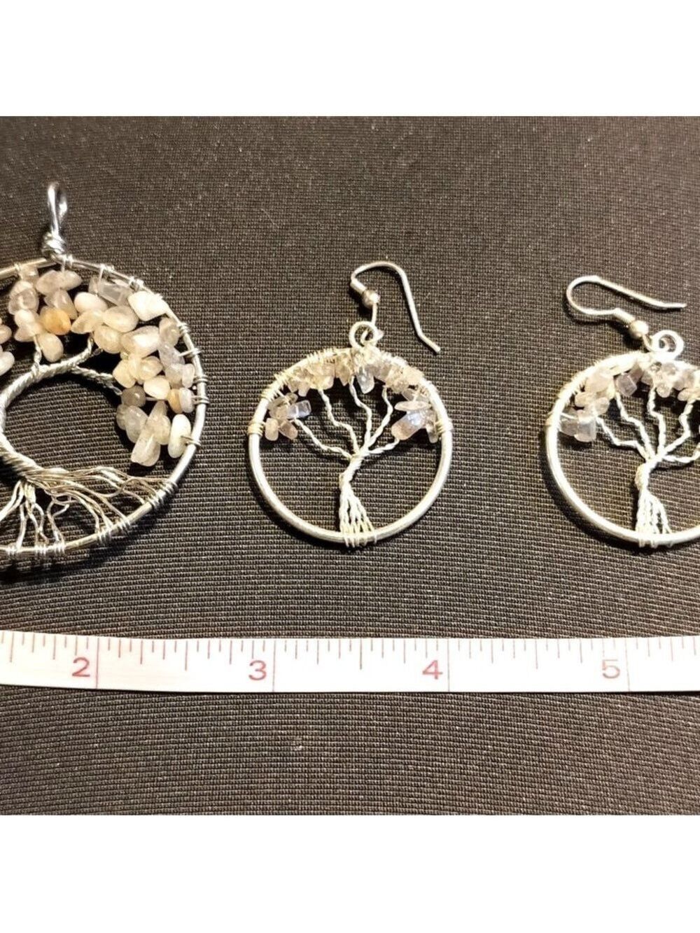 Silver Labradorite Wire Wrapped Tree Of Life Necklace Pendant & Earring …